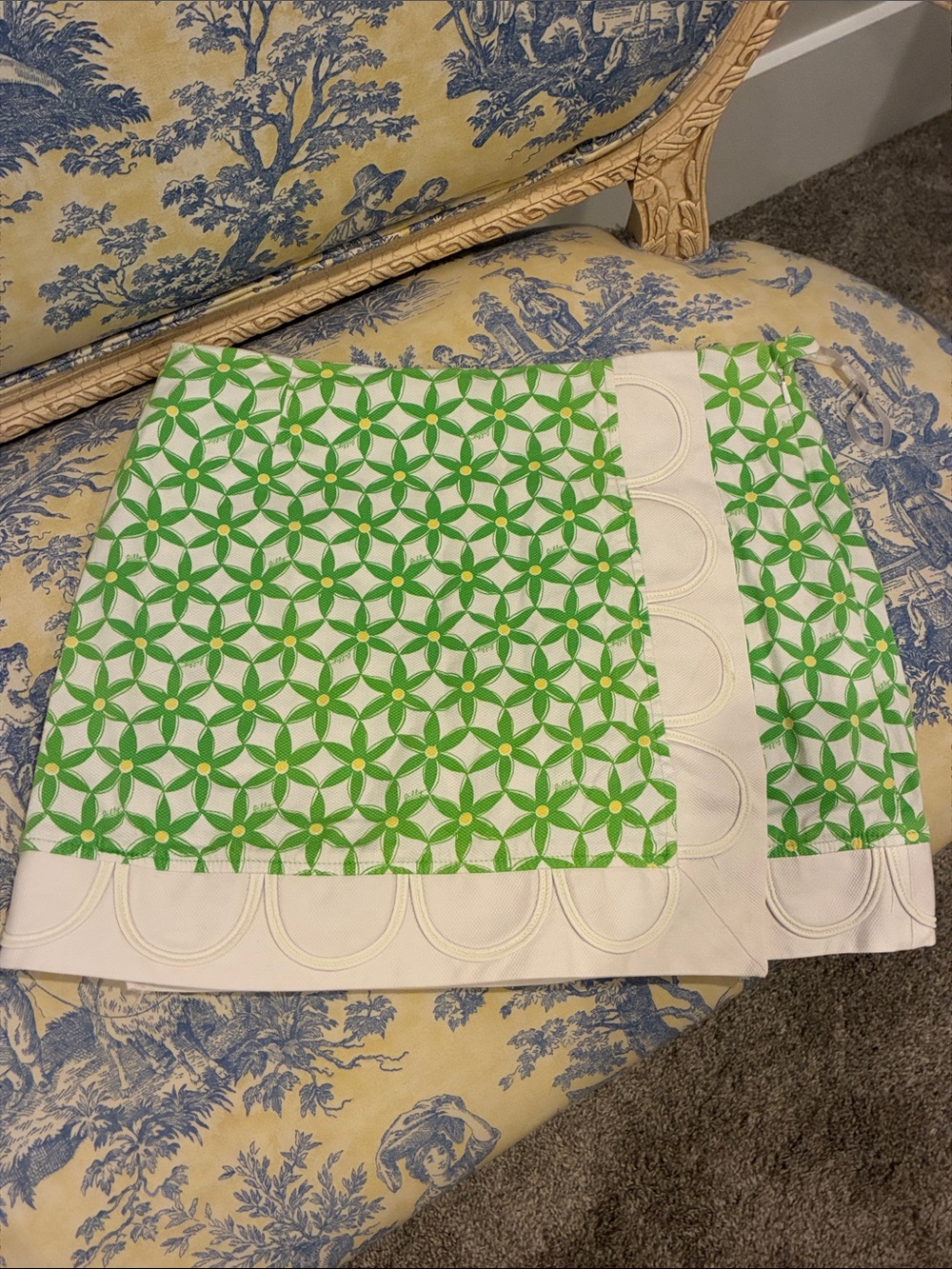 Vintage Lilly Pulitzer Green Daisy Pique Skort Size 6